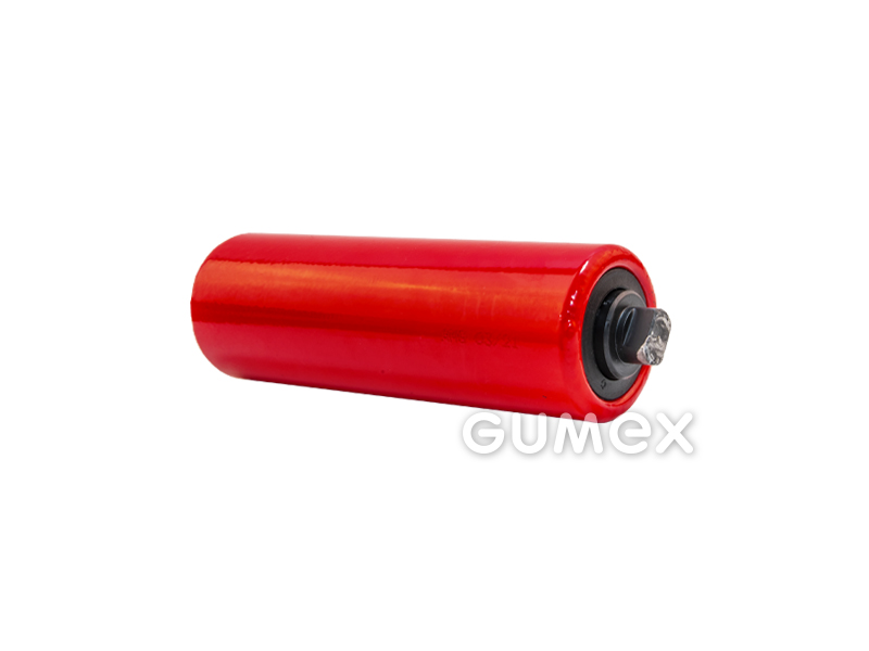 Förderrolle, 63mm, Länge 200mm, Wellendurchmesser 20mm, Länge 228mm, beide Enden 14mm, Stahl, rot, 